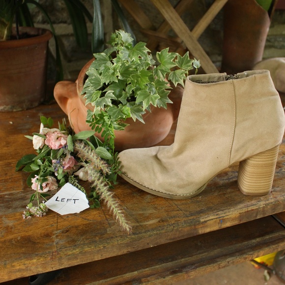 Microsuede Heeled Ankle Bootie - Picture 8 of 11